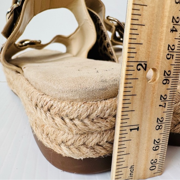 🆕 Sole Society leopard print cow hair upper platform espadrille sandals size 8.5 - Picture 3 of 11